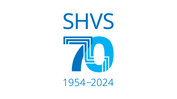 SHVS 70-jubileumsårs logotyp med texten "SHVS, 70, 1954–2024".
